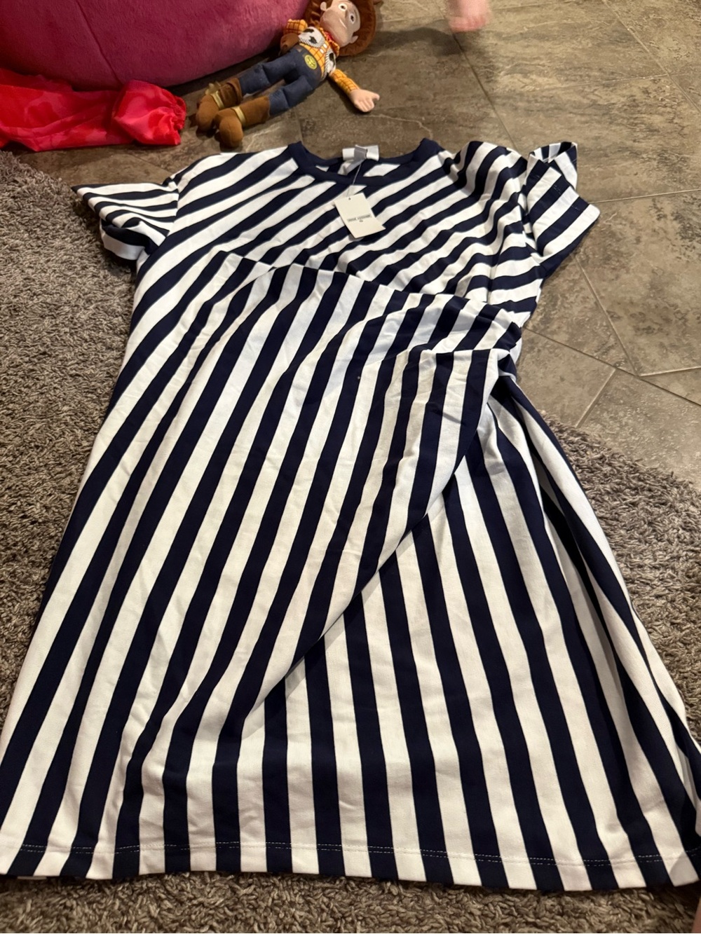 🍎 Women's Short Sleeve Striped Jersey Wrap Mini Dress - Rosie Assoulin x Target